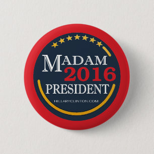 Hillary Clinton, mevrouw President Ronde Button 5,7 Cm