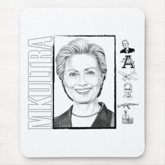 Hillary Clinton MKULTRA Mousepad Muismat (Voorkant)