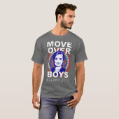 Hillary Clinton "Move Over Boys" Grey T-Shirt (Voorkant volledig)