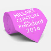 HILLARY CLINTON MS. PRESIDENT 2016 Roze en wit Stropdas (Opgerold)