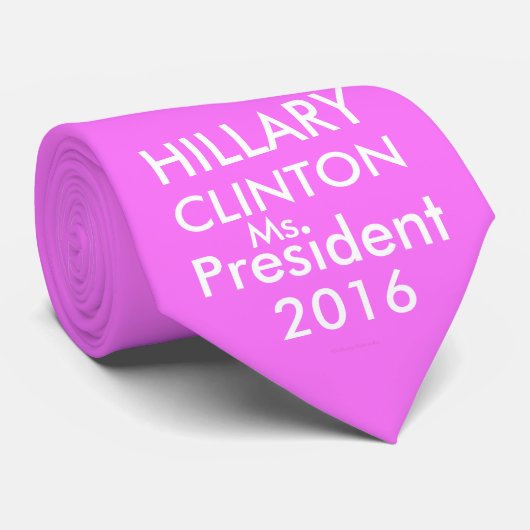 HILLARY CLINTON MS. PRESIDENT 2016 Roze en wit Stropdas (Opgerold)
