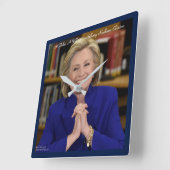 Hillary Clinton neemt een val van de muur Vierkante Klok (Hoek)