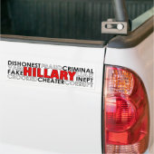 Hillary Clinton Negative Traits Bumpersticker (Op Truck)