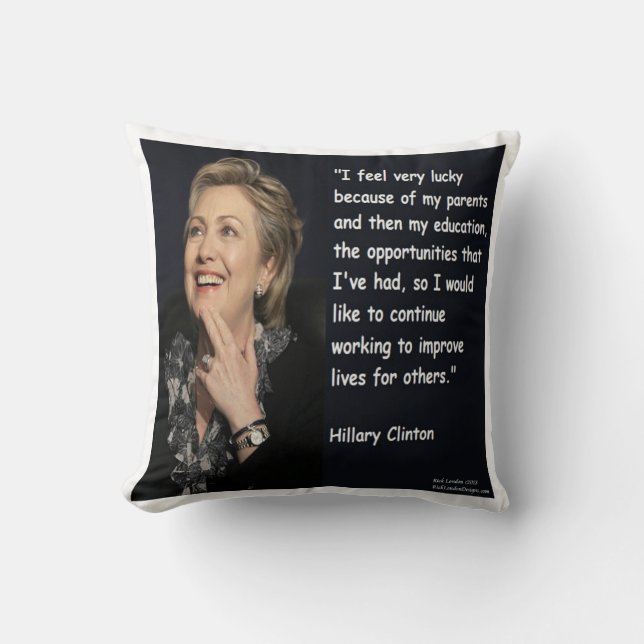 Hillary Clinton "Onderwijs & Ouders" Kussen met Sp (Voorkant)