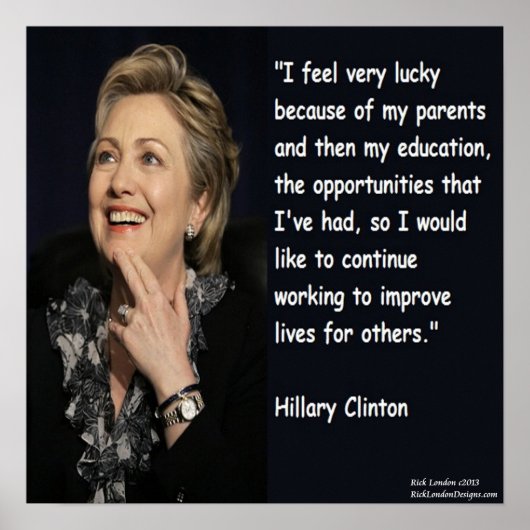 Hillary Clinton "Onderwijs & Ouders" Quote Poster (Voorkant)