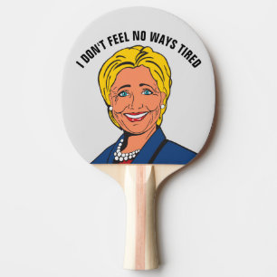 HILLARY CLINTON OP GEEN ENKELE MANIER MOE PINGPONG TAFELTENNISBATJE