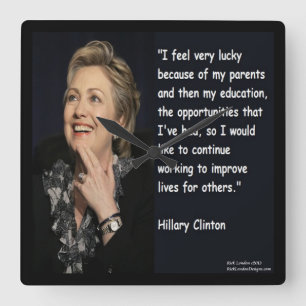 Hillary Clinton "Ouders & Onderwijs" Quote Klok
