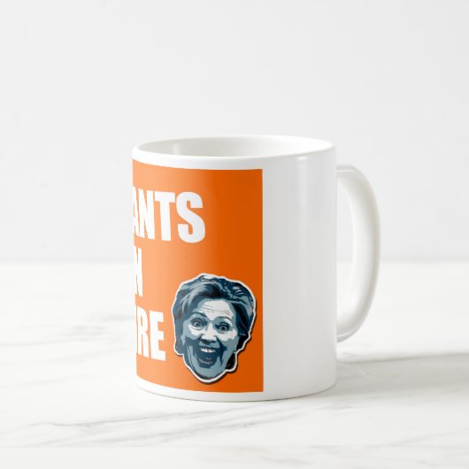 Hillary Clinton pants on Fire Coffee Mok (Voorkant rechts)