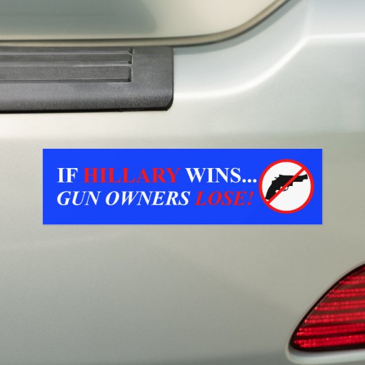 Hillary Clinton Pistool Control Bumpersticker (Op auto)