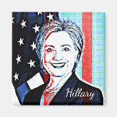 Hillary Clinton Portrait Pop Kunstmagneet Magneet (Voorkant)