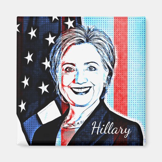 Hillary Clinton Portrait Pop Kunstmagneet Magneet (Voorkant)