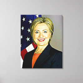 Hillary Clinton portret digitale kunst canvas Afdruk