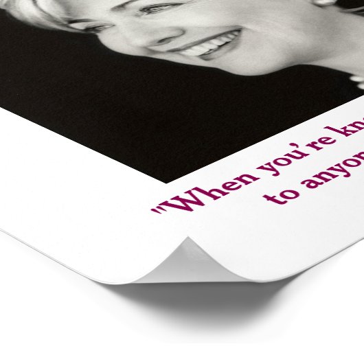 Hillary Clinton Positief Citaat Poster (Hoek)