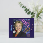 Hillary Clinton Pres, Flag & Caring WordBriefkaart Briefkaart (Staand voorkant)