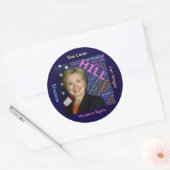 Hillary Clinton Pres., Flag & Caring Words Sticker (Envelop)