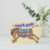Hillary Clinton President 2016 Democraat Donkey Briefkaart (Staand voorkant)
