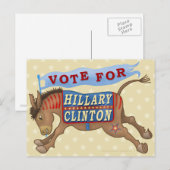 Hillary Clinton President 2016 Democraat Donkey Briefkaart (Voorkant / Achterkant)