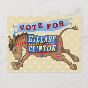 Hillary Clinton President 2016 Democraat Donkey Briefkaart