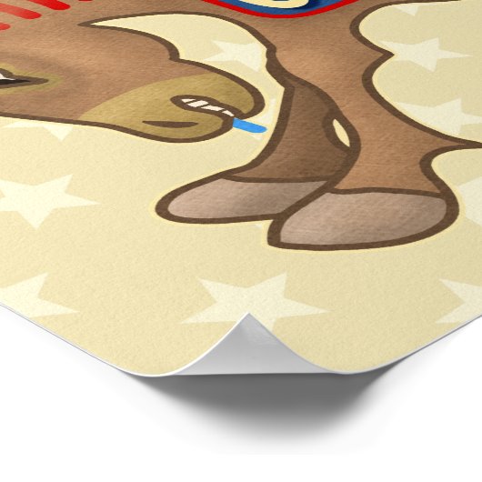 Hillary Clinton President 2016 Democraat Donkey Poster (Hoek)