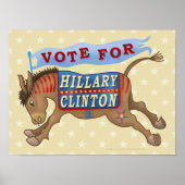 Hillary Clinton President 2016 Democraat Donkey Poster (Voorkant)