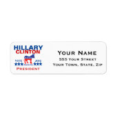 Hillary Clinton President 2016 Etiket (Voorkant)