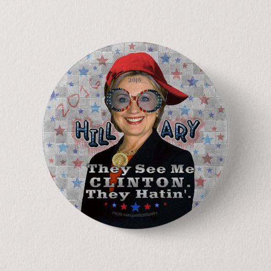Hillary Clinton President 2016 Funny Election Ronde Button 5,7 Cm (Voorkant)