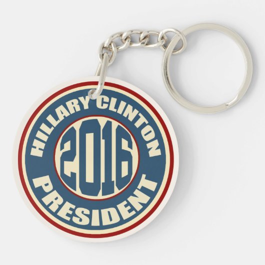 Hillary Clinton President 2016 Sleutelhanger (Achterkant)