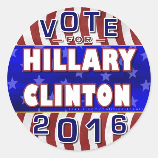 Hillary Clinton President 2016 Verkiezingsdemocraa Ronde Sticker (Voorkant)