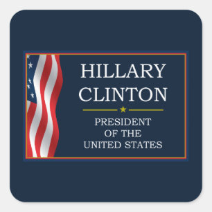 Hillary Clinton President V3 Vierkante Sticker