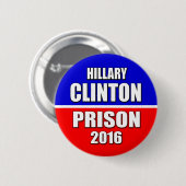 "HILLARY CLINTON PRISON 2016" 2,25-inch Ronde Button 5,7 Cm (Voorkant /achterkant)