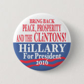 Hillary Clinton Provoorspoed 2016 Ronde Button 5,7 Cm (Voorkant)