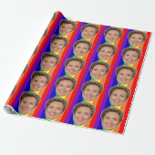 Hillary Clinton Rainbow Wrapping Paper Cadeaupapier (Uitgerold)