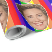 Hillary Clinton Rainbow Wrapping Paper Cadeaupapier (Rol Hoek)