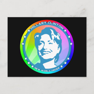hillary clinton. regenboog. briefkaart