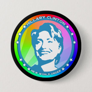 hillary clinton regenboog ronde button 7,6 cm