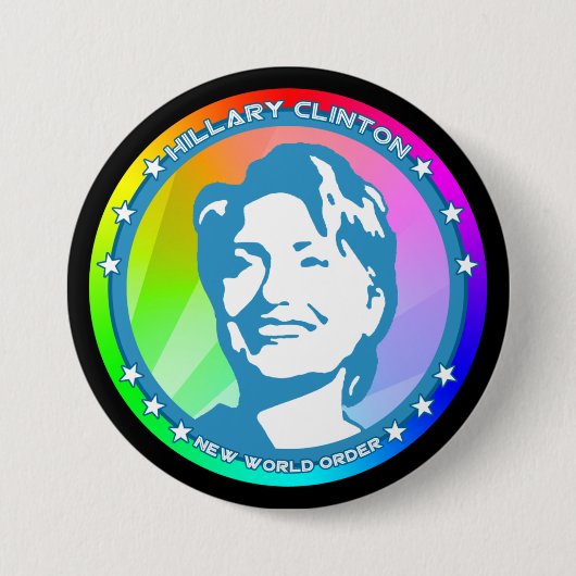 hillary clinton regenboog ronde button 7,6 cm (Voorkant)
