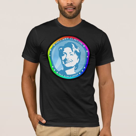 hillary clinton. regenboog. t-shirt (Voorkant)