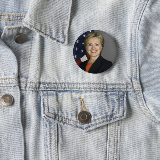 Hillary Clinton Ronde Button 5,7 Cm (In situ)