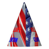 Hillary Clinton Running President American Flag Feesthoedjes (Achterkant)