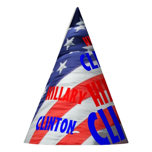Hillary Clinton Running President American Flag Feesthoedjes (Links)