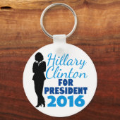 Hillary Clinton Silhouette Sleutelhanger (Voorkant)