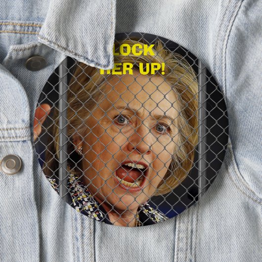 Hillary Clinton - sluit haar op Ronde Button 6,0 Cm (In situ)