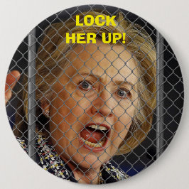 Hillary Clinton - sluit haar op Ronde Button 6,0 Cm