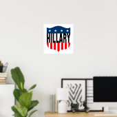 hillary clinton sterren en strepen poster (Thuiskantoor)