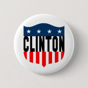Hillary clinton: sterren en strepen : ronde button 5,7 cm