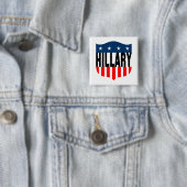 hillary clinton sterren en strepen vierkante button 5,1 cm (In situ)