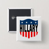 hillary clinton sterren en strepen vierkante button 5,1 cm (Voorkant /achterkant)