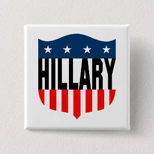 hillary clinton sterren en strepen vierkante button 5,1 cm