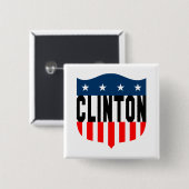 hillary clinton sterren en strepen vierkante button 5,1 cm (Voorkant /achterkant)