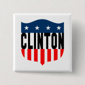 hillary clinton sterren en strepen vierkante button 5,1 cm (Voorkant)